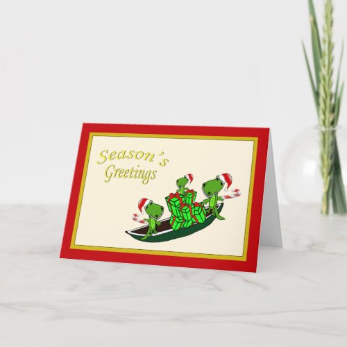 Santa Alligators Christmas Holiday Card