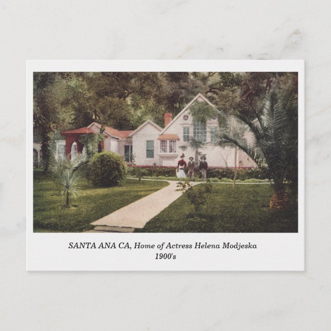 Santa Ana CA, Home of Helena Modjeska old postcard (Front)