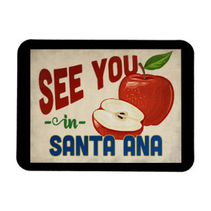 Santa Ana California Apple - Vintage Travel Magnet