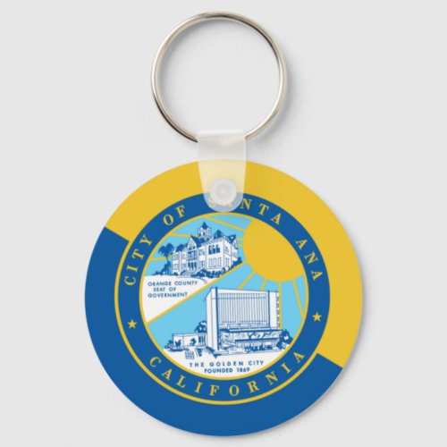 Santa Ana California City flag Keychain