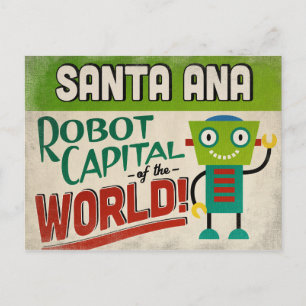 Santa Ana California Robot - Funny Vintage Postcard