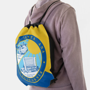 Santa Ana city flag Drawstring Bag