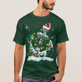 Santa Anchor Cool Christmas Lights Boating Sailing T-Shirt