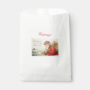 Santa and boy vintage nostalgia Christmas Favor Bag