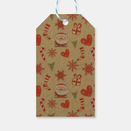 Santa and candy canes _ gift tags