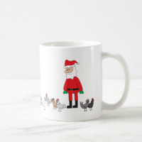 Santa and Chickens Coffee Mug