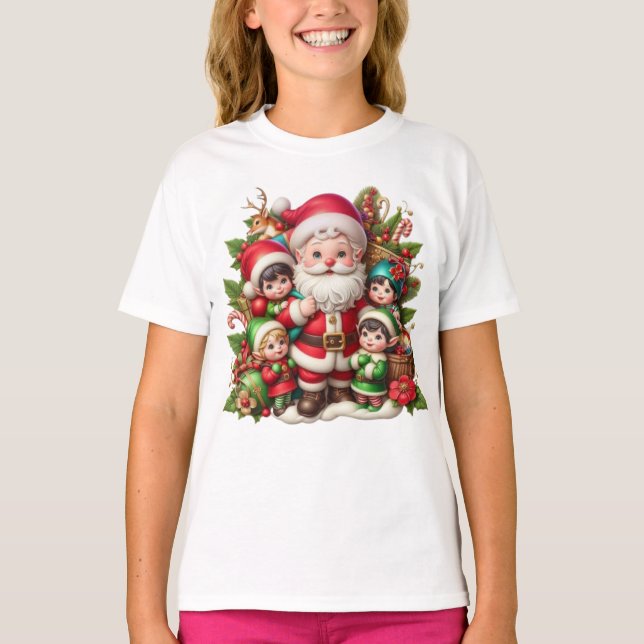 Santa and children  T-Shirt (Front)