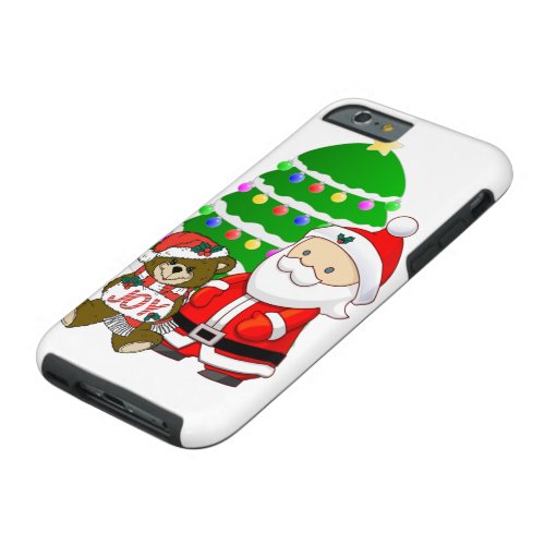 Santa And Christmas Bear Tough iPhone 6 Case