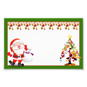 Santa and christmas ornaments photo print