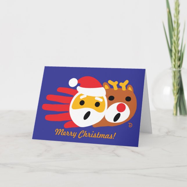 Santa and Christmas Reindeer card (Front)