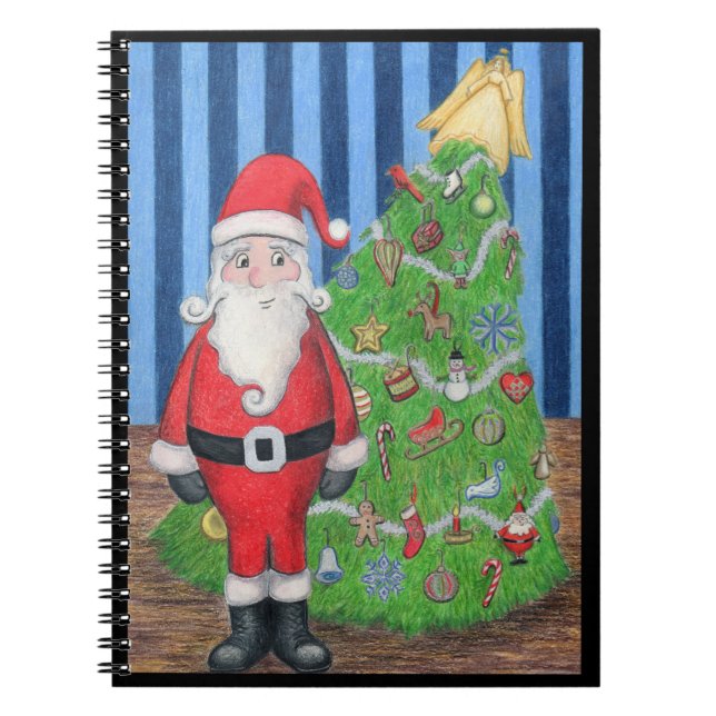 Santa and Christmas Tree Notebook (Front)