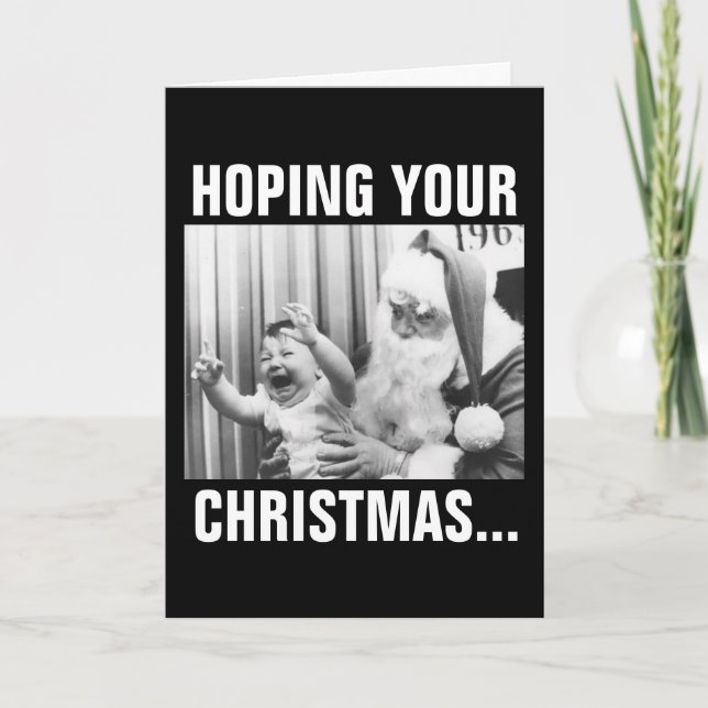 SANTA AND CRYING CHILD CHRISTMAS CARDS (Front)