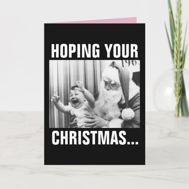 SANTA AND CRYING CHILD CHRISTMAS CARDS (Front)