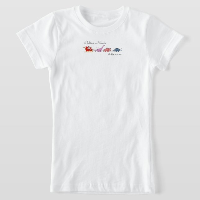 "Santa and Dinosaurs Magic" T-Shirt (Laydown)