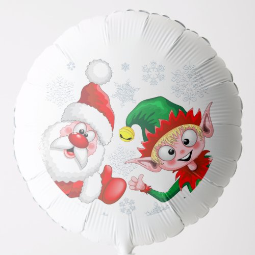 Santa and Elf Christmas Characters Thumbs Up  Balloon