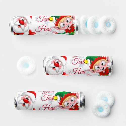 Santa and Elf Christmas Characters Thumbs Up  Breath Savers Mints