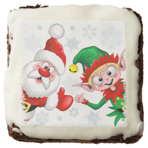 Santa and Elf Christmas Characters Thumbs Up  Brownie