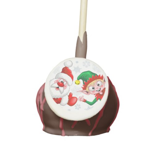 Santa and Elf Christmas Characters Thumbs Up  Cake Pops