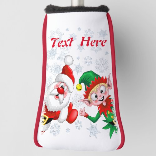 Santa and Elf Christmas Characters Thumbs Up  Golf Head Cover