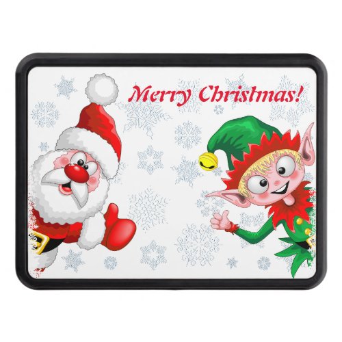 Santa and Elf Christmas Characters Thumbs Up  Hitch Cover