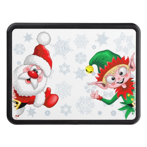 Santa and Elf Christmas Characters Thumbs Up  Hitch Cover