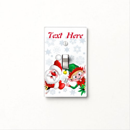 Santa and Elf Christmas Characters Thumbs Up  Light Switch Cover