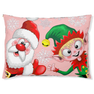 Santa and Elf Christmas Characters Thumbs Up   Pet Bed