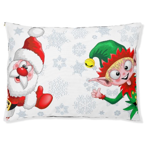 Santa and Elf Christmas Characters Thumbs Up   Pet Bed