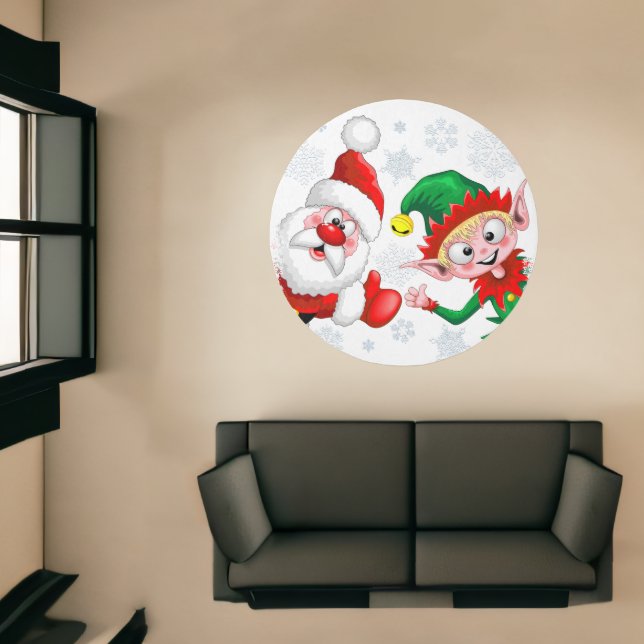 Santa and Elf Christmas Characters Thumbs Up  Rug (Insitu (Indoor 1))