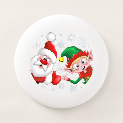 Santa and Elf Christmas Characters Thumbs Up  Wham_O Frisbee