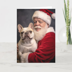 Santa and French Bulldog Holiday Card