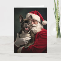 Santa and French Bulldog