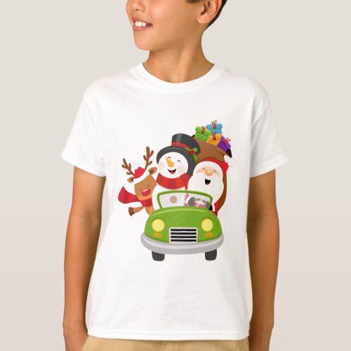 Santa and friend delivering gifts  T_Shirt