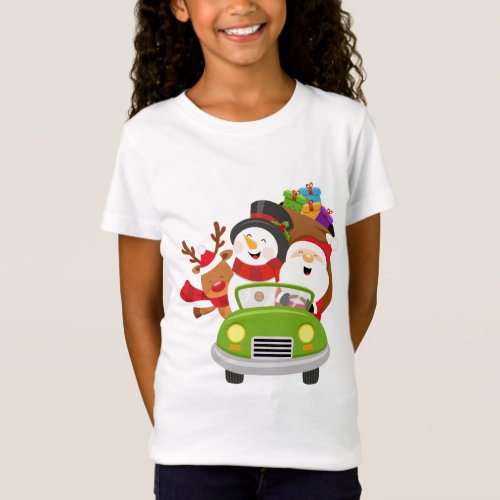 Santa  and friend delivering gifts T_Shirt