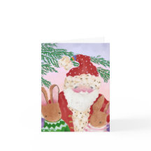 Santa and Furry Friends Card