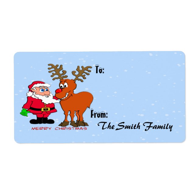 Santa and Gift Tag (large) (Front)