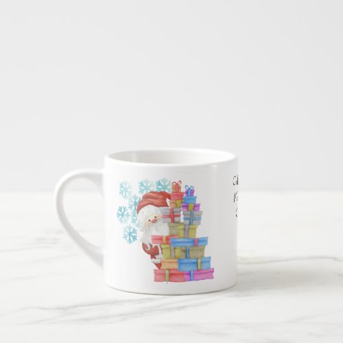 Santa and Gifts Personalized Kids Christmas Mug
