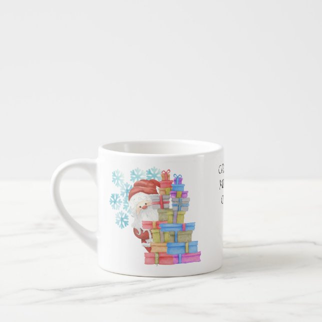 Santa and Gifts Personalized Kids Christmas Mug (Left)
