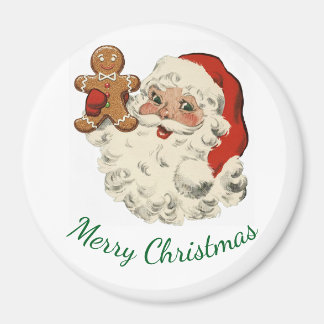 Santa And Gingerbread Man Magnet