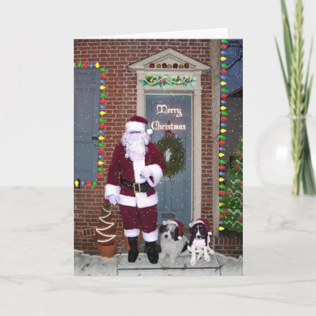Santa and Helpers Merry Christmas Card (Front)