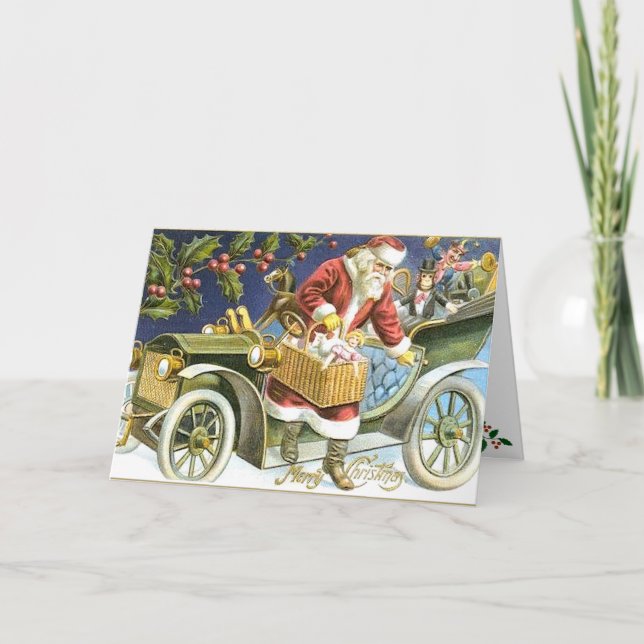 Santa and his Car Christmas Card (Front)
