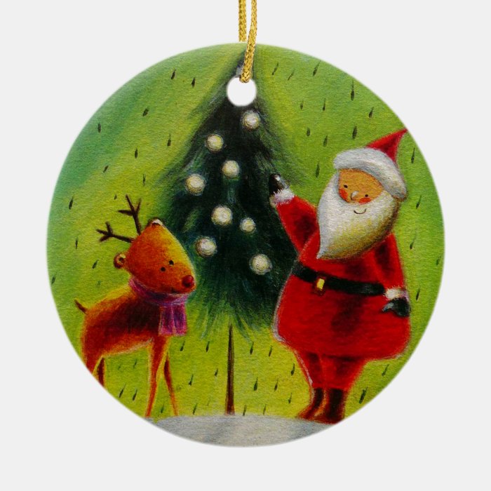 santa and his reindeer ceramic ornament zazzle santa and his reindeer ceramic ornament zazzle