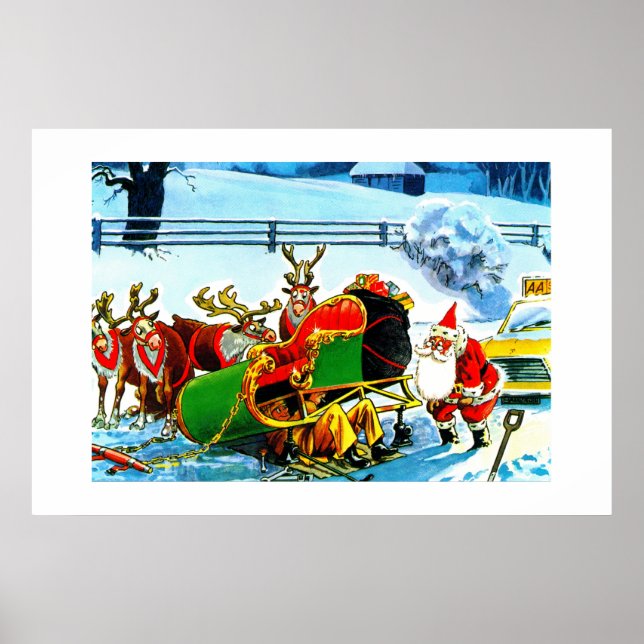 SANTA AND HIS REINDEER HELPED BY THE AA POSTER (Front)