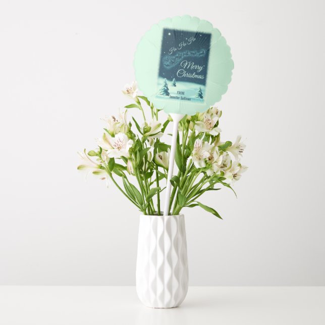 Santa and his Reindeers Christmas Night Sky Balloon (Vase)