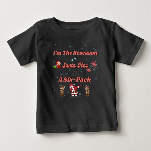 Santa and His Six_Pack Buddies Baby T_Shirt