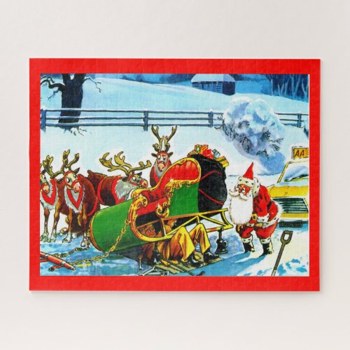 Santa and his sleigh jigsaw puzzle