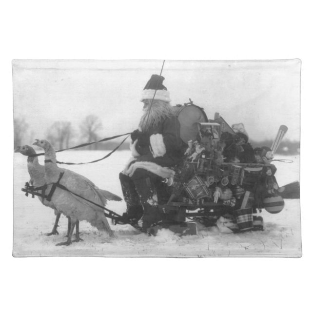 Santa and His Turkey Reindeer Placemat (Front)