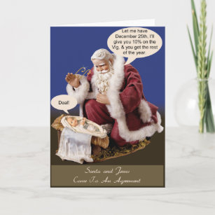 Santa and Jesus Make a Deal Holiday Card