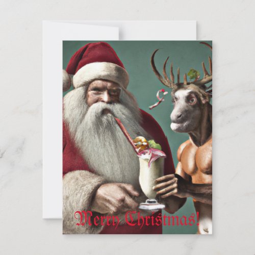 Santa and Krampus Christmas Cards