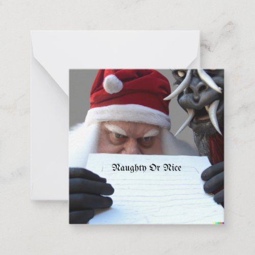 Santa and Krampus Naughty or Nice Christmas Card